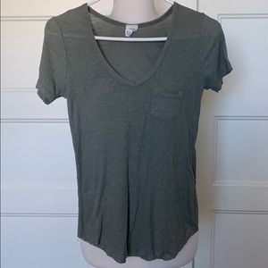 Olive Green V Neck with Pocket